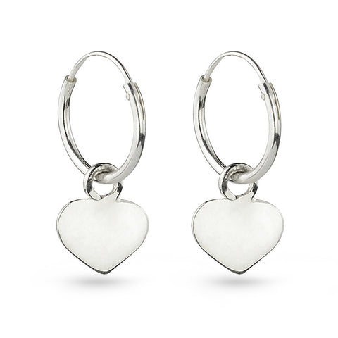 CZ Heart & Silver Bow Stud Earrings