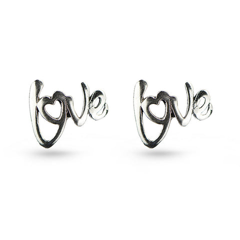 Silver Forever Love Symbol Ear Threaders