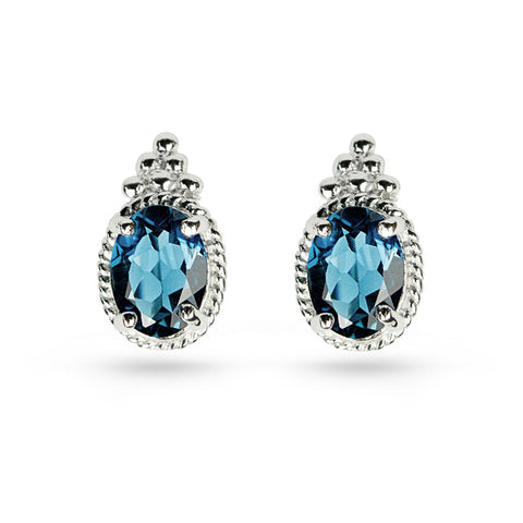 Aquamarine Swarovski Crystal Stud Earrings