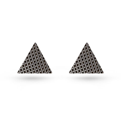 Silver Triangle & Square Stud Earrings