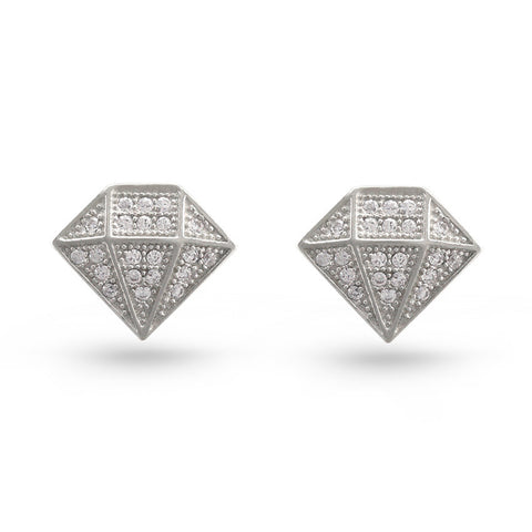 Silver Triangle Stud Earrings