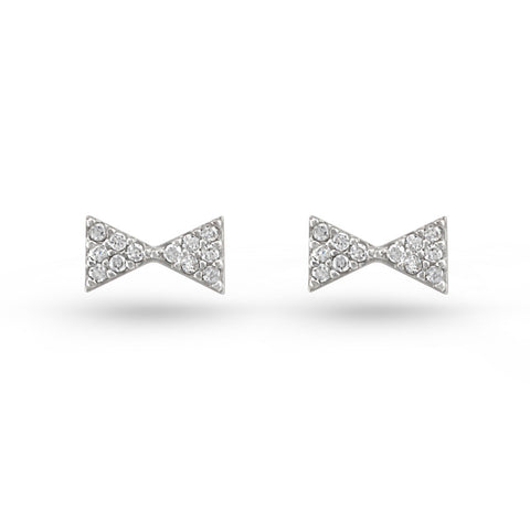 Silver Triangle Stud Earrings